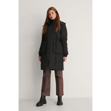 na-kd -maat 38 - dames parka -zwart