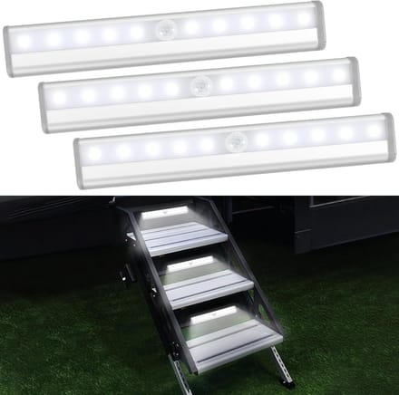 Set van 3 Bewegingssensor Stapverlichting voor Camper en Caravan