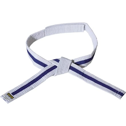 Wit/blauw/wit klittenband riem budō kind Kwon