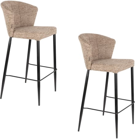 Dutchbone Georgia Barkrukken rugleuning 73 cm Bruin - Set van 2