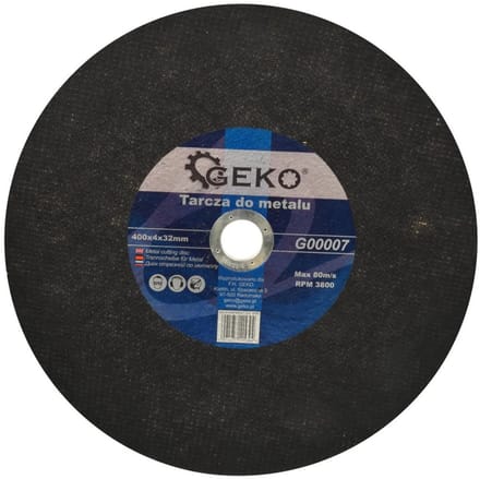 GEKO Metaalschijf - Snelle snede - Aluminiumoxide - 400 mm - 4 mm dik - 32 mm gat - 5 stuks