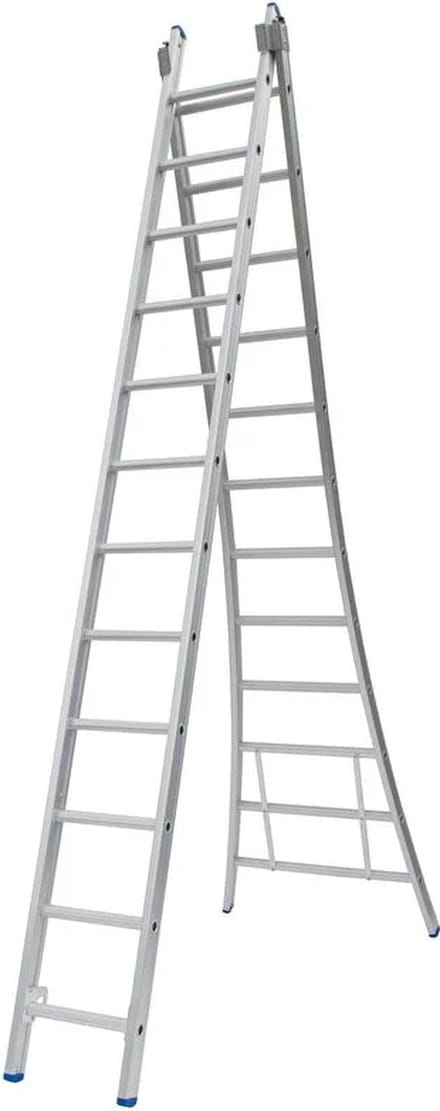 Solide 2-delige Uitgebogen Reformladder - 2x12 Sporten