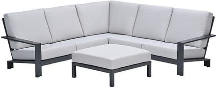 Lincoln aluminium loungeset - carbon black - valley sand