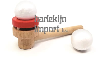 Svoora houten blaasbal speelgoed met 2 piepschuimballen voor kinderen.