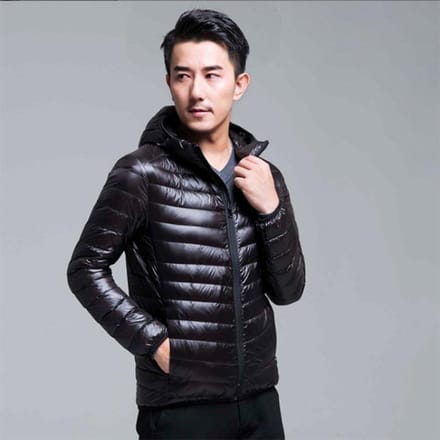 Doudoune d'hiver à capuche pour homme, grande taille, tendance, chaude M noir