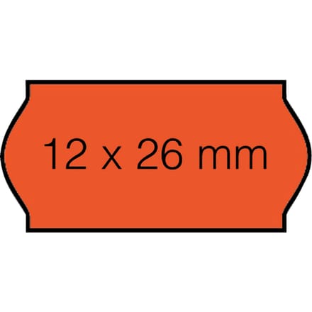 Prijsetiket 12x26mm Open-Data C6 permanent fluor rood 1500 stuks