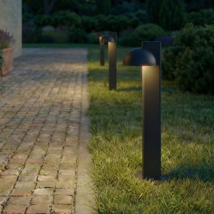 Lucande LED tuinpadverlichting Velira, zwart, 77 cm, 1-lamp, IP44