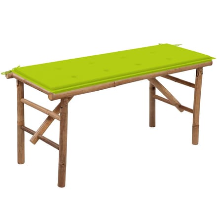 vidaXL - Tuinbank - inklapbaar - met - kussen - 118 - cm - bamboe