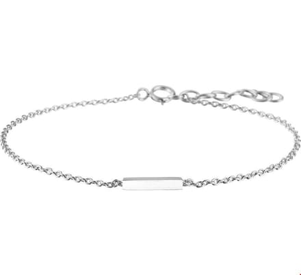 Zilver Gerhodineerd Armband Balkje 1,2 Mm 16 + 2,5 Mm 1324644
