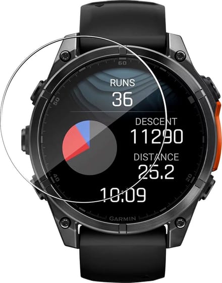 Screenprotector geschikt voor Garmin Fenix 8 – 43mm – Gehard glas – Hoge kwaliteit screen protector 43 mm – Tempered Glass 9H – 1 stuks – TechDefend