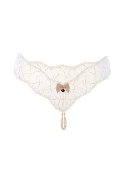 Bracli - Sydney Doppelter Perlenstring Elfenbein - Luxus-Dessous Größe M
