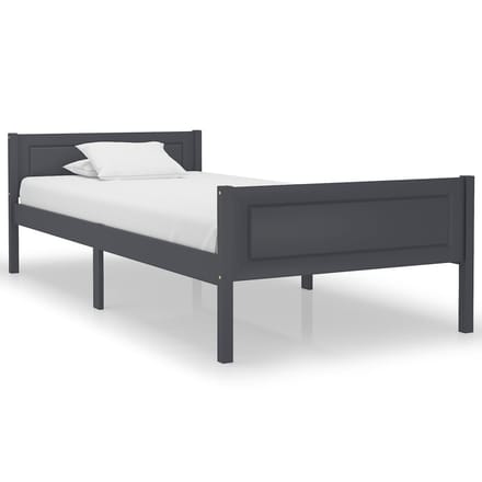 vidaXL - Bedframe - massief - grenenhout - grijs - 100x200 - cm