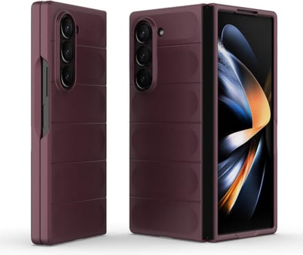 Hoesje geschikt voor Samsung Galaxy Z Fold 6 - Techsuit Magic Shield Silicone Back Cover - Bordeaux