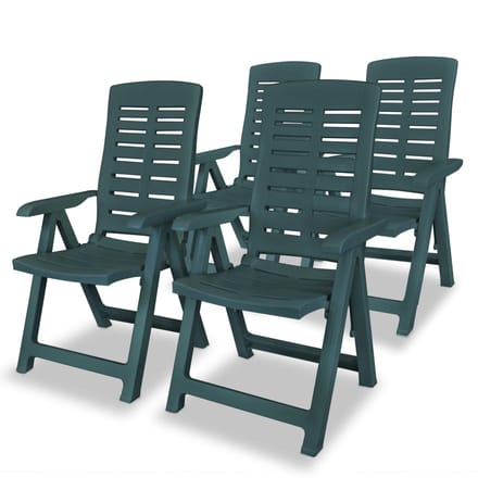 vidaXL - Verstelbare - klapstoelen, - 4 - stuks, - groen - plastic