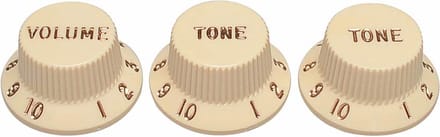Fender 991369000 Strat-knoppen voor CTS-as, 1V + 2T, verouderd