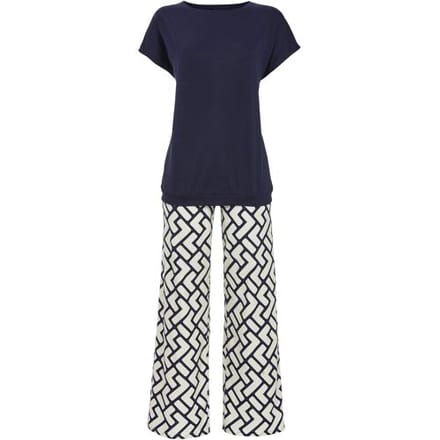 Chique nachtblauwe pyjama Ringella - Blauw - Maat - 40