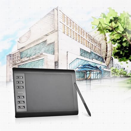 Bosto 10*6   draadloze digitale grafische tekentablet bord pad 8192 waterpas + stylus zwart