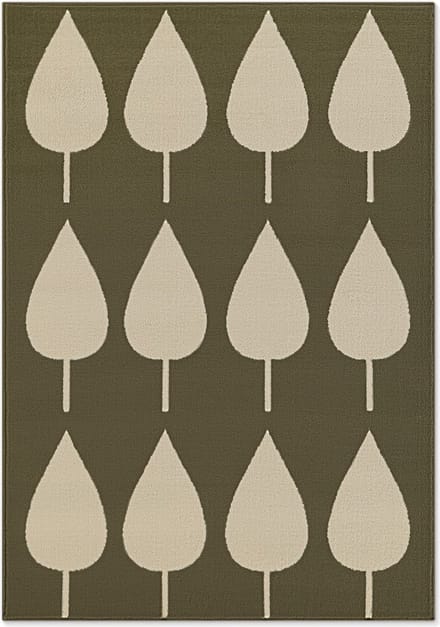 Flycarpets Kindervloerkleed Adventures - Lovely Leaves - Groen / Creme 120x170 cm