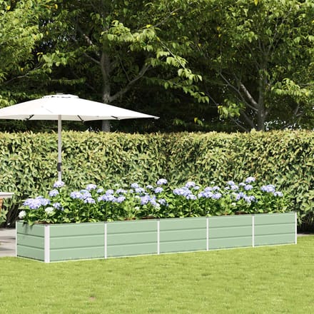 vidaXL - Plantenbak - Groen - 400 - x - 80 - x - 45 - cm - Staal