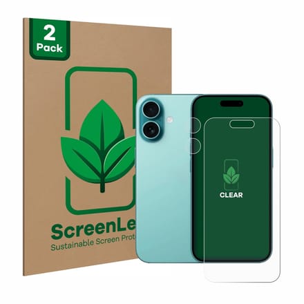 2 Stuks Screenprotector voor Apple iPhone 16 (Voor+Camera) - Hoogwaardige Beschermfolie transparant