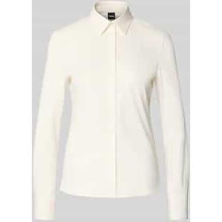 slim fit blouse met lange mouwen van puur katoen model 'BRONTA_TUESDAY'