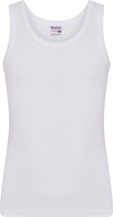 Comfort Feeling katoen jongens hemd - Kinder onderhemd - Jongens singlet katoen - 128 - Wit