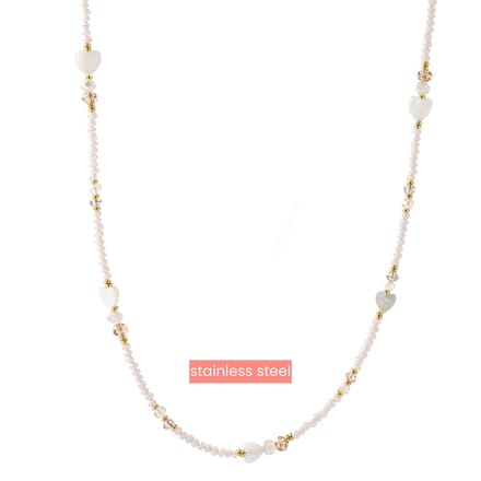 Go Dutch Label Collier hearts beads Wit