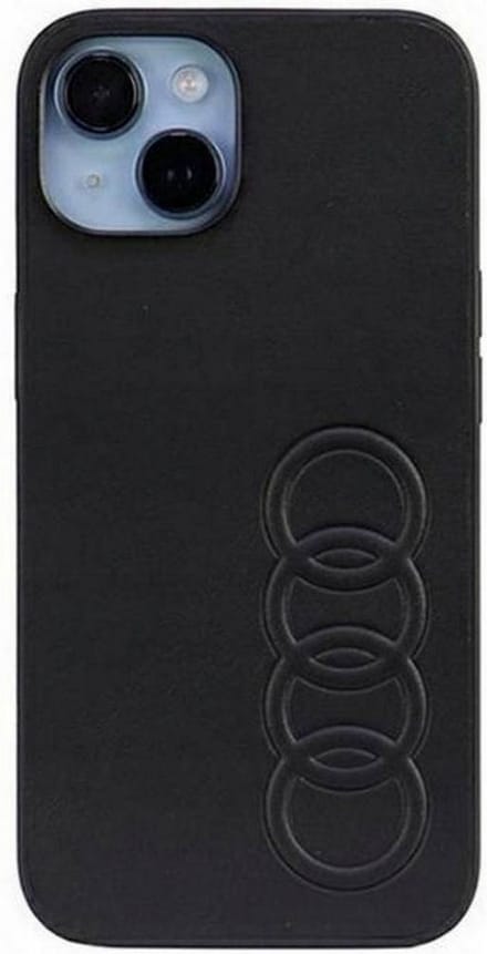 Audi Synthetic Leather Back Case - Geschikt voor Apple iPhone 14 (6.1") - Zwart