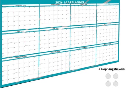 Huurdies - Jaarplanner 2026 - Gelamineerd - 118x84cm - A0