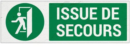 Issue de secours bord met pictogram | Forex Re materiaal | 30 x 10 cm