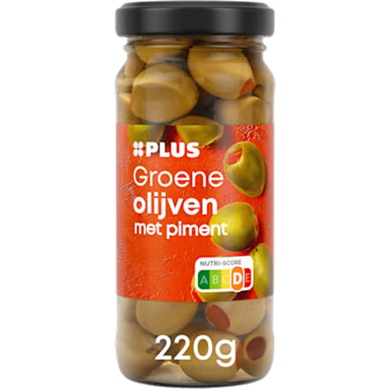 Groene olijven met piment