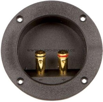 AUDIO SYSTEM 2-pins ronde aansluiting met stevige, vergulde (vierkante zonder vergulde) aansluitinge