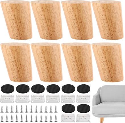 8 Stuks Houten Meubelpoten, Schuin, 6 cm Hoog, Ideaal voor Sofa, Bed en Stoelen