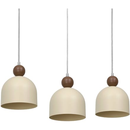 Milagro Lighting Hanglamp Timon, taupe/beige, lengte 60 cm, metaal, 3-lamps