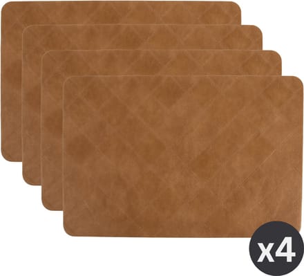 ZICZAC - Placemat EDSON - SET/4 - Kunstleer - 30x45 cm, cognac