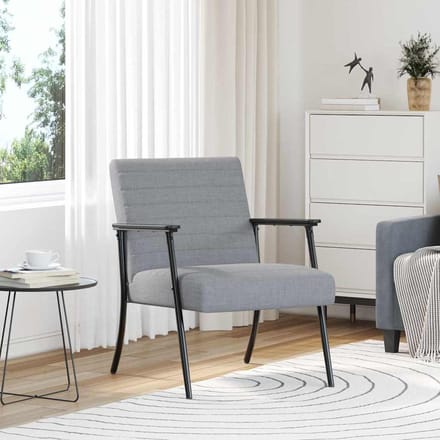 vidaXL - Fauteuil - Lichtgrijs - 59 - x - 75 - x - 78 - cm - Stof
