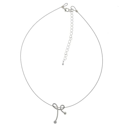 Behave - Ketting - Abstracte Hanger - Zilver Kleur - Zwart - Dames - 40 cm