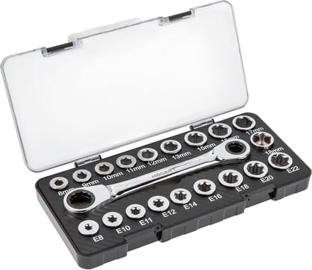 Ratelsteeksleutelset Chroom-Vanadium Multiset voor Zeskant en Torx Schroeven
