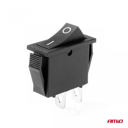 AMIO 03081 - Rechthoekige Schakelaar - Zwart - 12V 20A - ON/OFF - Universeel