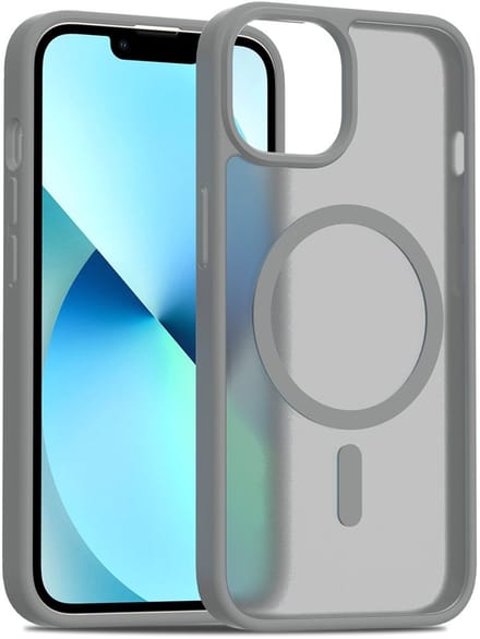 Solidenz Hoesje - Geschikt voor iPhone 15 / 14 / 13 - FrostMag Backcover geschikt voor MagSafe - Titanium