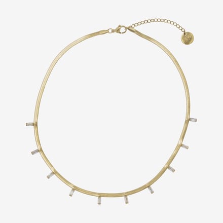 Essenza Small White Stones Necklace Gold