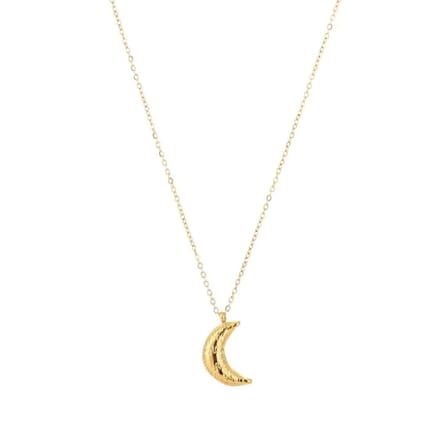 Bijoutheek Collier Maan Bewerkt Goud
