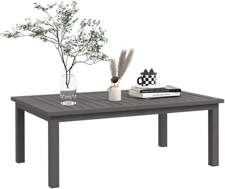 Outsunny-Koffietafel-Aluminium-100x60x37cm-Bruin
