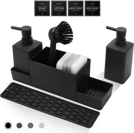 350 ml Spoelbakorganizer - keukenafwassysteem - 1 stuk - zwart - kunststof