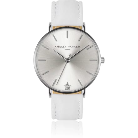 Lederen horloge voor vrouwen Amelia Parker Capsule Grey