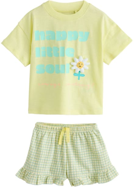 Next - Meisjes - Set van top met korte mouwen en short - Groen