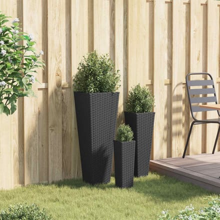 vidaXL Tuinset 3 st Zwart 30 x 30 x 80 cm Metaal