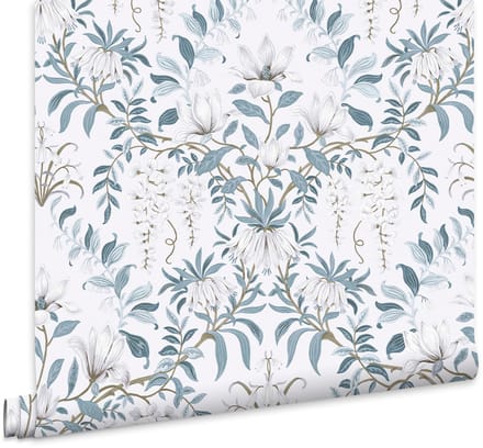 Laura Ashley Parterre Behang - Bloemen - 10mx52cm - Blauw