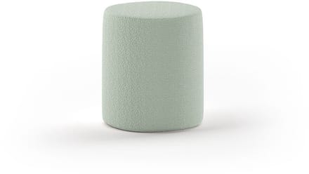 Nachttafeltje / Poef Maeva - 41x41x41,5 Cm - Groene Bouclé Stof