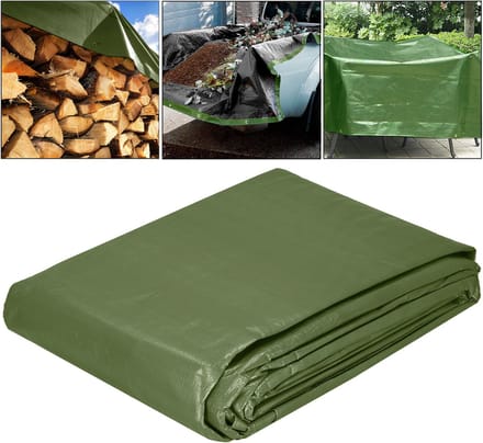 Springos Afdekzeil | Dekzeil | Zeildoek | Waterdicht | PVC | 4 x 5 m | 120 g/m2 | Groen